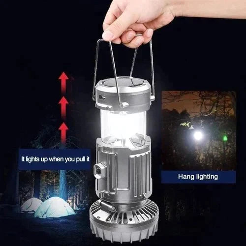 🔥🎁Hot Sale 50% OFF🎁🔥Portable Solar Powered Camping Lantern with Fan for Outdoor