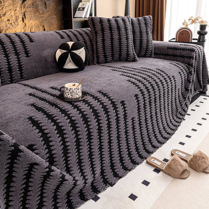 ✨Soft, non-slip plush sofa cover