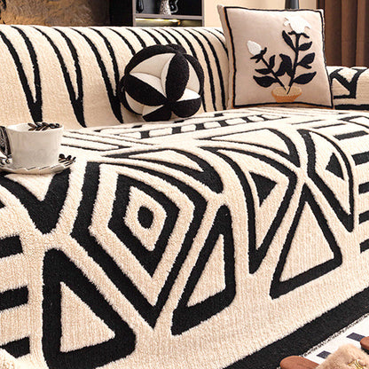 ✨Soft, non-slip plush sofa cover