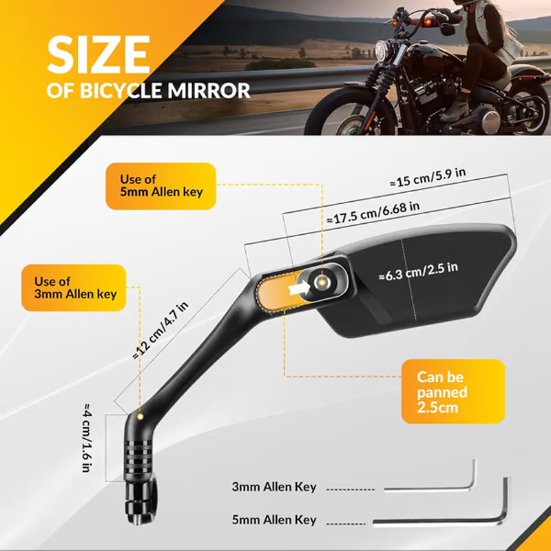 360° Rotatable Adjustable Bicycle Rearview Mirror