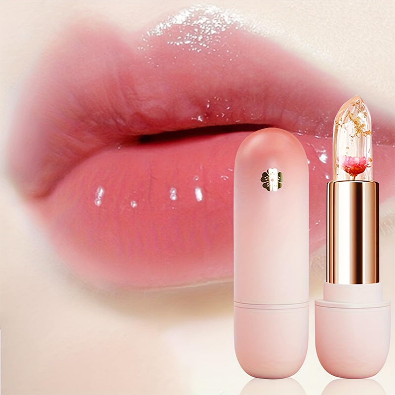 ❣️Buy 1 Get 1 Free❣️Flower Clear Jelly Lipstick With Temperature Change Color