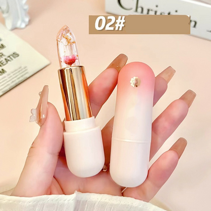 ❣️Buy 1 Get 1 Free❣️Flower Clear Jelly Lipstick With Temperature Change Color