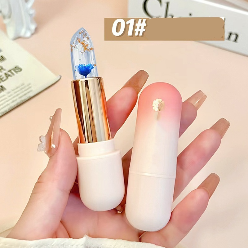 ❣️Buy 1 Get 1 Free❣️Flower Clear Jelly Lipstick With Temperature Change Color