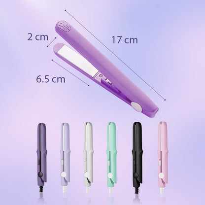 2-in-1 Mini Curling Wand & Flat Iron Hair Straightener